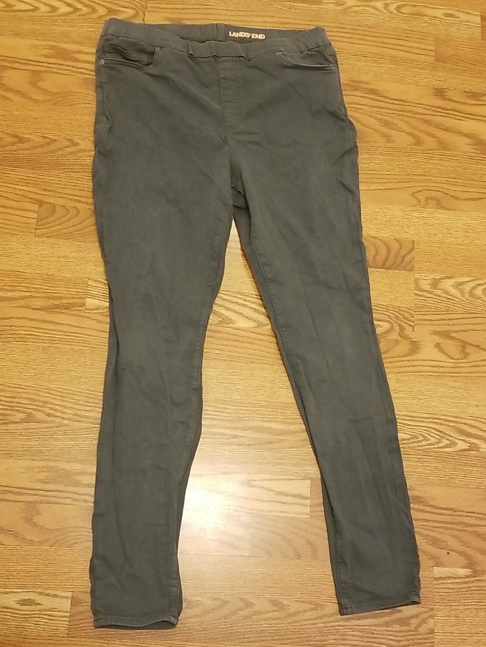 Lands' End Olive Gray Slim Stretch Pants
